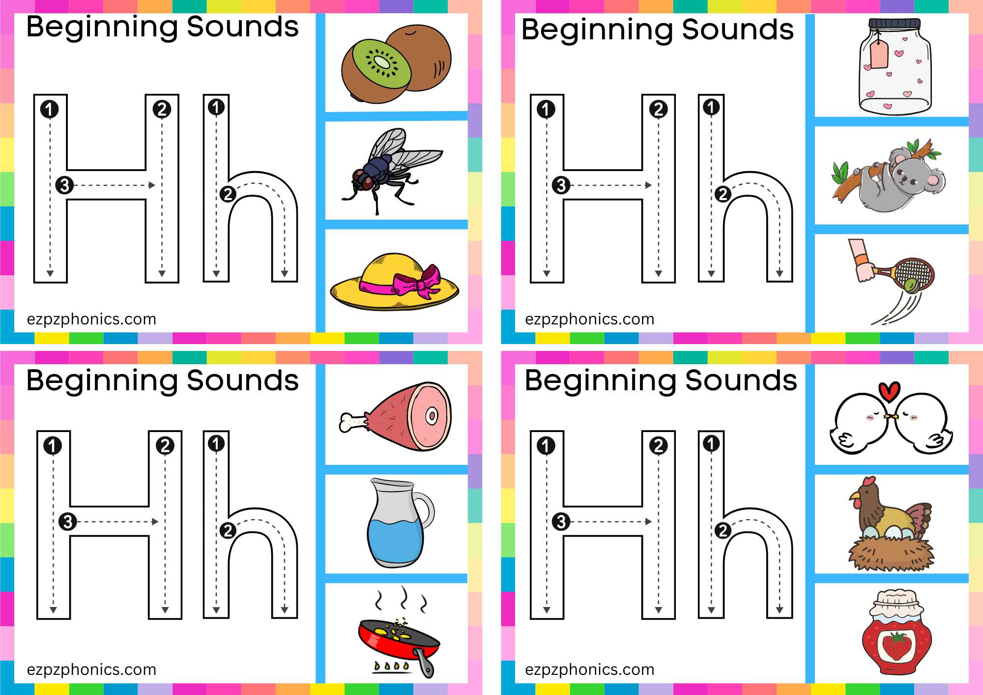 Trace The Letter H And Clip The Image Set 1